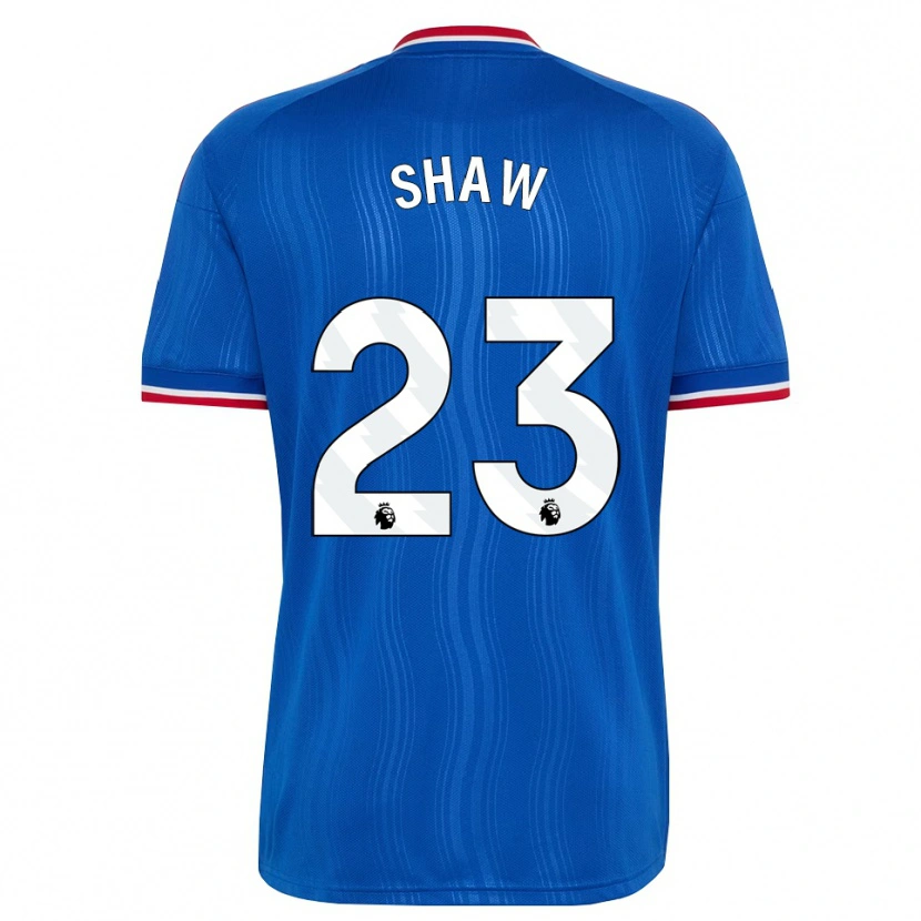 Danxen Donna Maglia Luke Shaw #23 Blu Bianco Rosso Kit Gara Away 2026/27 Maglietta