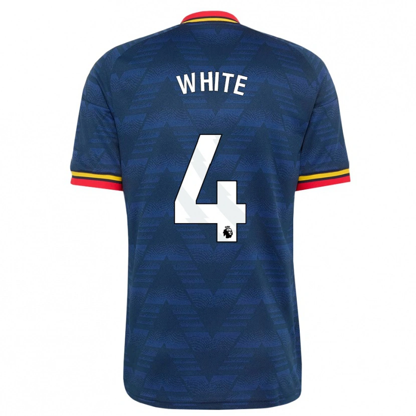 Danxen Donna Maglia Ben White #4 Blu Notte Giallo Rosso Kit Gara Away 2026/27 Maglietta