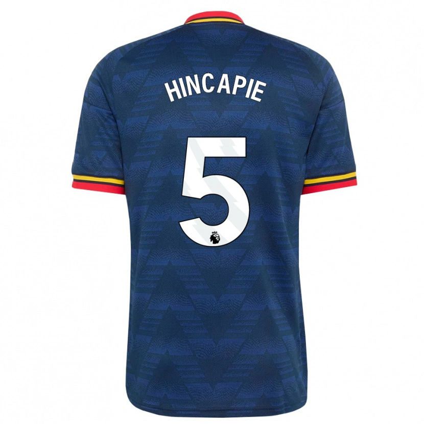Danxen Donna Maglia Piero Hincapié #5 Blu Notte Giallo Rosso Kit Gara Away 2026/27 Maglietta
