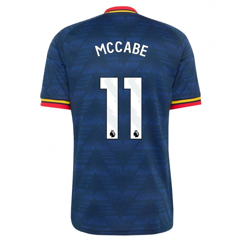 Danxen Donna Maglia Katie Mccabe #11 Blu Notte Giallo Rosso Kit Gara Away 2026/27 Maglietta