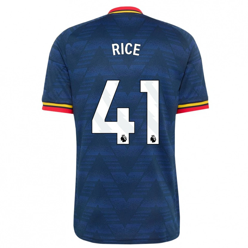 Danxen Donna Maglia Declan Rice #41 Blu Notte Giallo Rosso Kit Gara Away 2026/27 Maglietta
