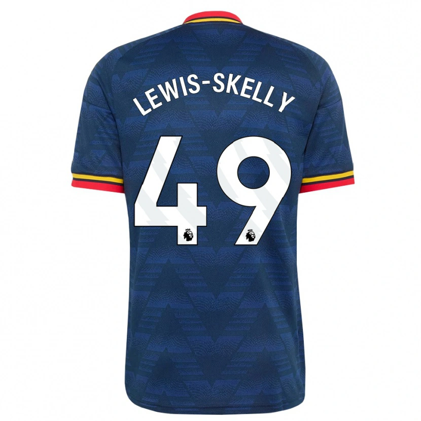 Danxen Donna Maglia Myles Lewis-Skelly #49 Blu Notte Giallo Rosso Kit Gara Away 2026/27 Maglietta