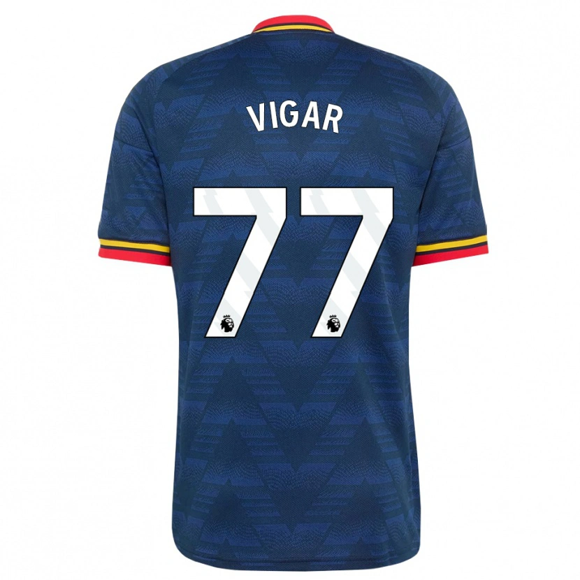 Danxen Donna Maglia Billy Vigar #77 Blu Notte Giallo Rosso Kit Gara Away 2026/27 Maglietta