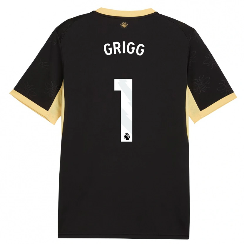 Danxen Donna Maglia Finley Grigg #1 Giallo Nero Kit Gara Away 2026/27 Maglietta