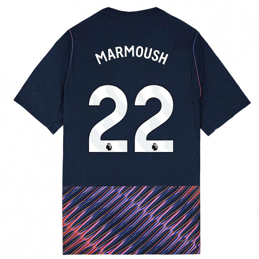Danxen Donna Maglia Omar Marmoush #22 Blu Reale Bianco Kit Gara Away 2026/27 Maglietta