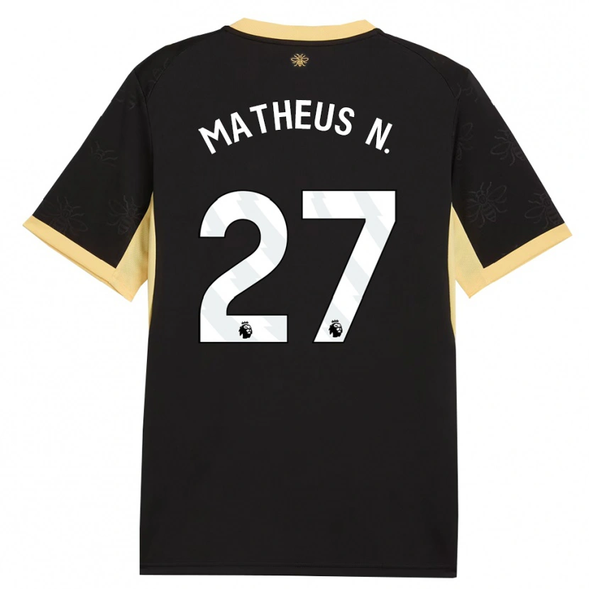 Danxen Donna Maglia Matheus Nunes #27 Giallo Nero Kit Gara Away 2026/27 Maglietta