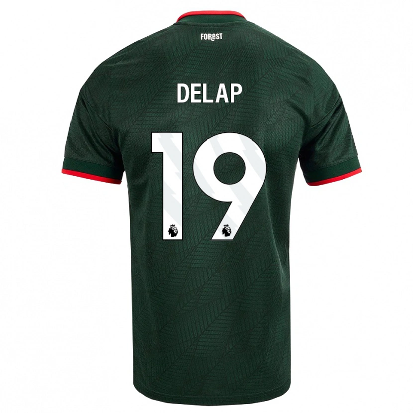 Danxen Donna Maglia Liam Delap #19 Verde Scuro Rosso Kit Gara Away 2026/27 Maglietta