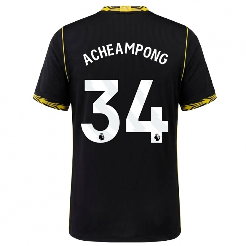 Danxen Donna Maglia Josh Acheampong #34 Giallo Nero Kit Gara Away 2026/27 Maglietta