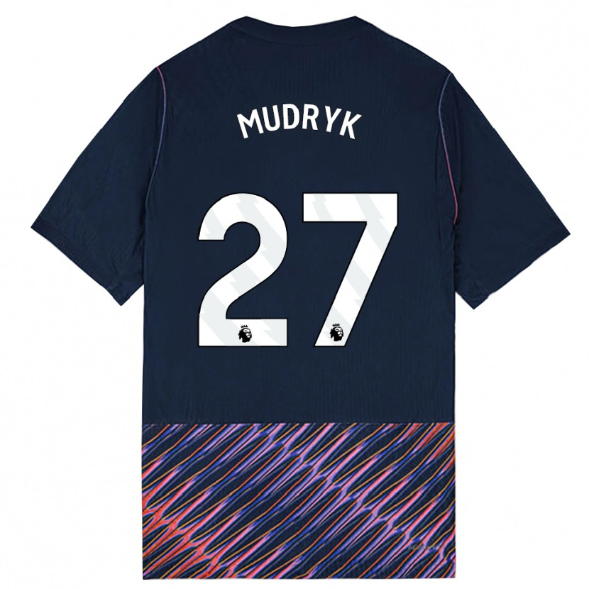Danxen Donna Maglia Mykhaylo Mudryk #27 Blu Reale Bianco Kit Gara Away 2026/27 Maglietta