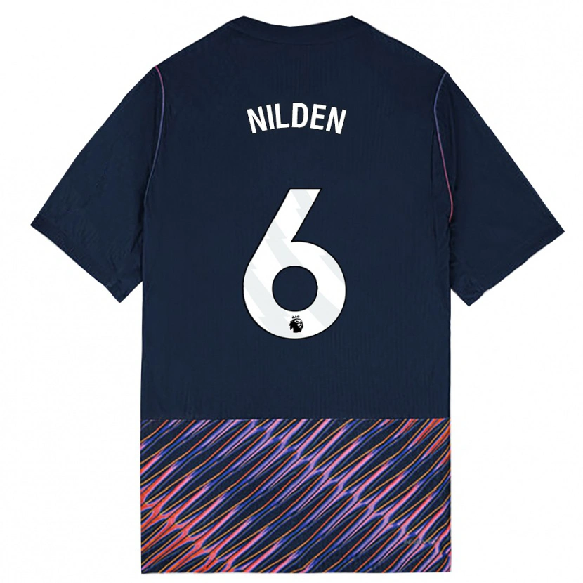 Danxen Donna Maglia Amanda Nildén #6 Blu Reale Bianco Kit Gara Away 2026/27 Maglietta