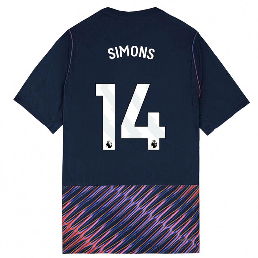 Danxen Donna Maglia Zach Simons #14 Blu Reale Bianco Kit Gara Away 2026/27 Maglietta