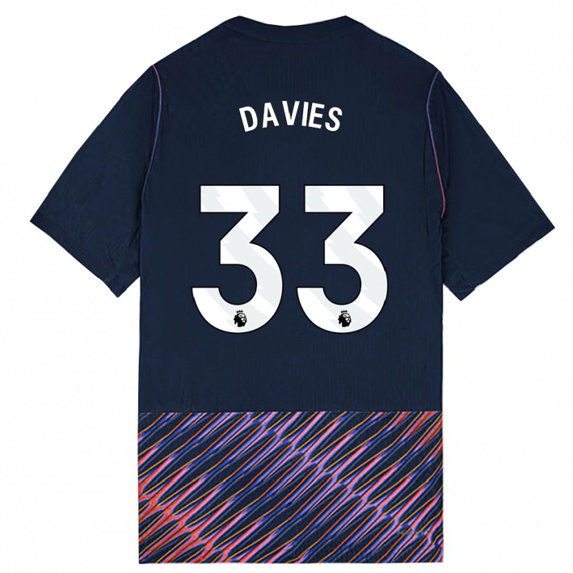 Danxen Donna Maglia Ben Davies #33 Blu Reale Bianco Kit Gara Away 2026/27 Maglietta