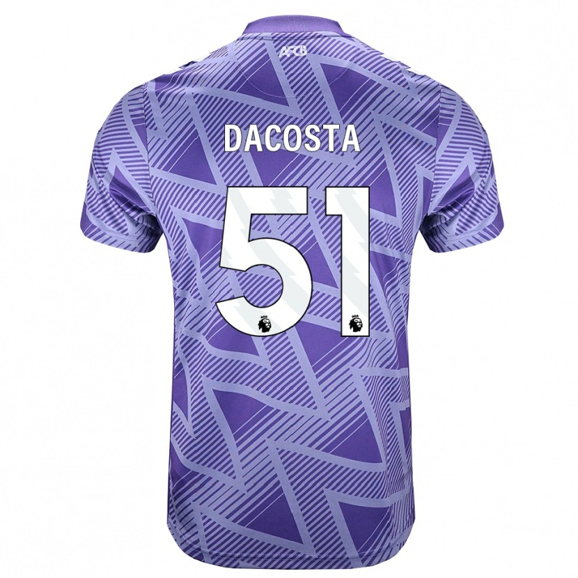 Danxen Donna Maglia Malcom Dacosta González #51 Rossa Velo Pallido Bianco Kit Gara Away 2026/27 Maglietta