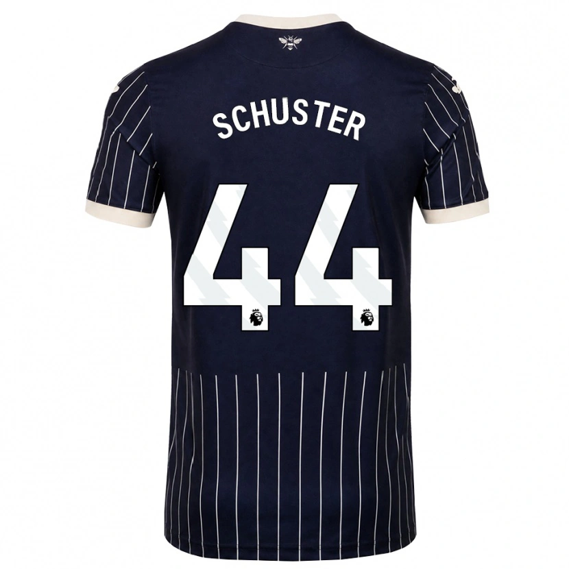 Danxen Donna Maglia Jannik Schuster #44 Bianco Nero Kit Gara Away 2026/27 Maglietta