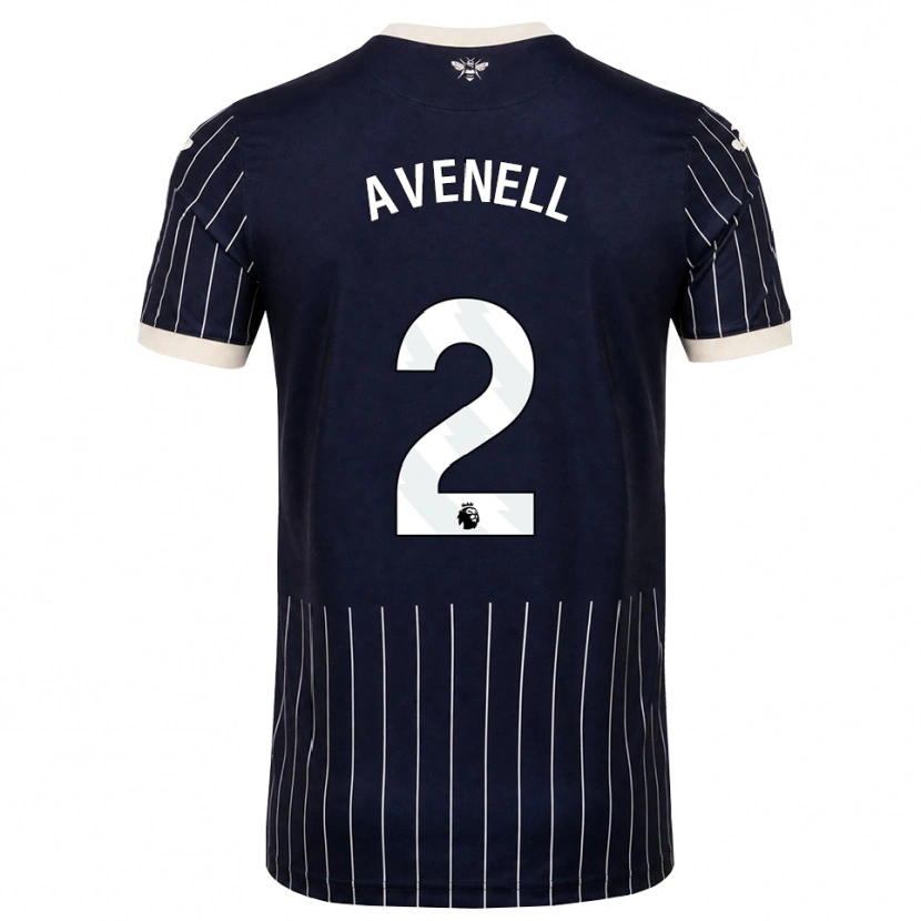 Danxen Donna Maglia Caelan Avenell #2 Bianco Nero Kit Gara Away 2026/27 Maglietta