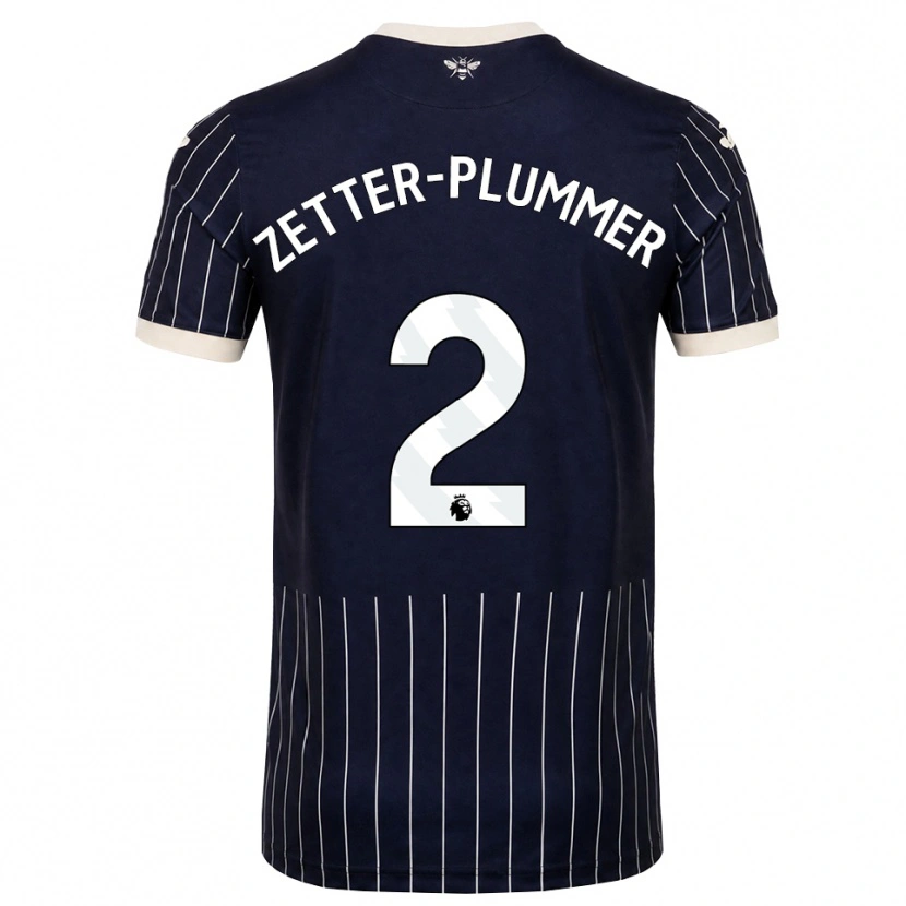 Danxen Donna Maglia Josh Zetter-Plummer #2 Bianco Nero Kit Gara Away 2026/27 Maglietta