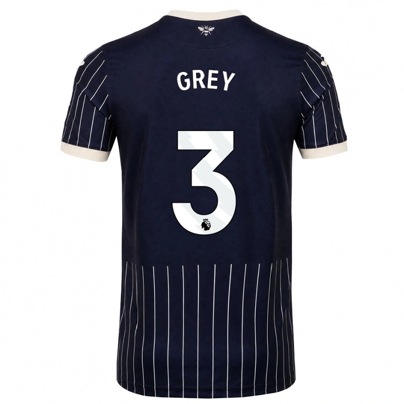 Danxen Donna Maglia Andre Grey #3 Bianco Nero Kit Gara Away 2026/27 Maglietta