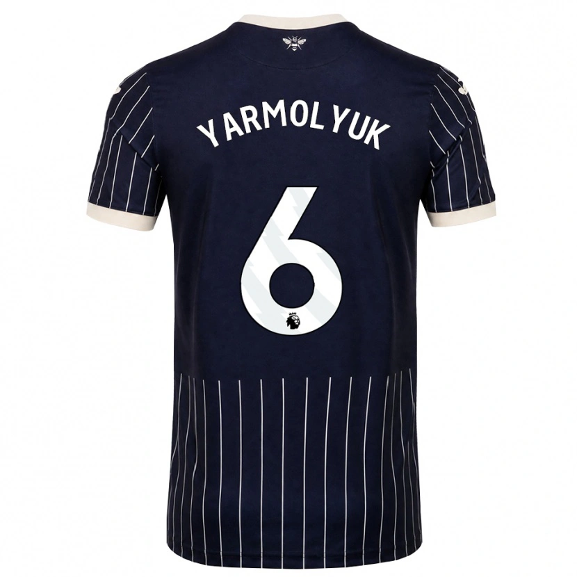 Danxen Donna Maglia Yegor Yarmolyuk #6 Bianco Nero Kit Gara Away 2026/27 Maglietta