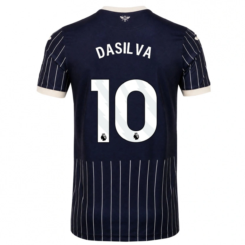 Danxen Donna Maglia Josh Dasilva #10 Bianco Nero Kit Gara Away 2026/27 Maglietta