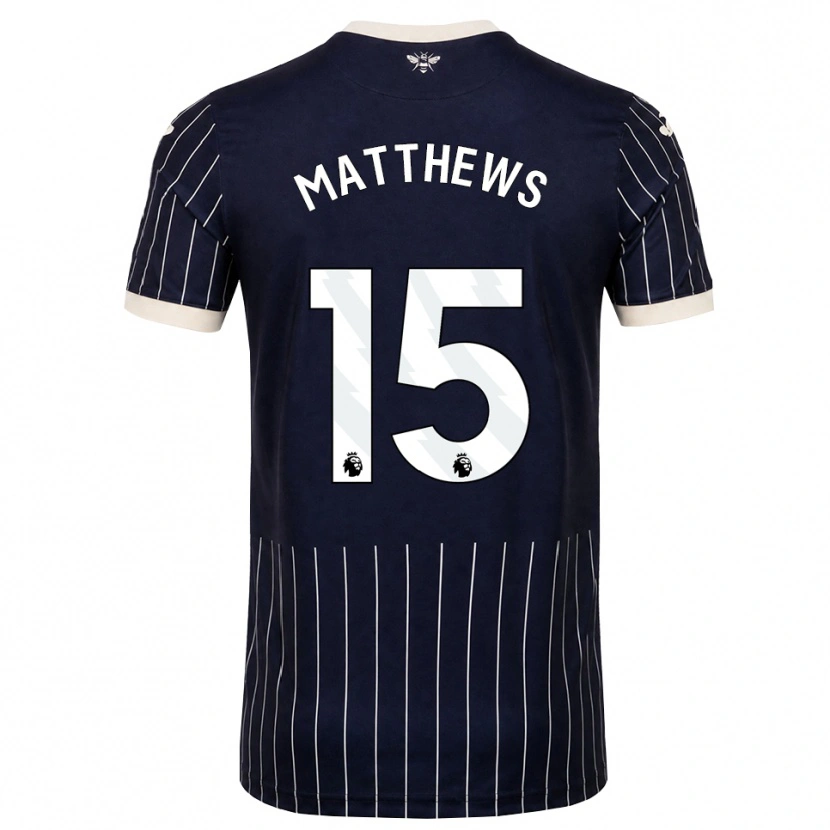 Danxen Donna Maglia Kirsty Matthews #15 Bianco Nero Kit Gara Away 2026/27 Maglietta