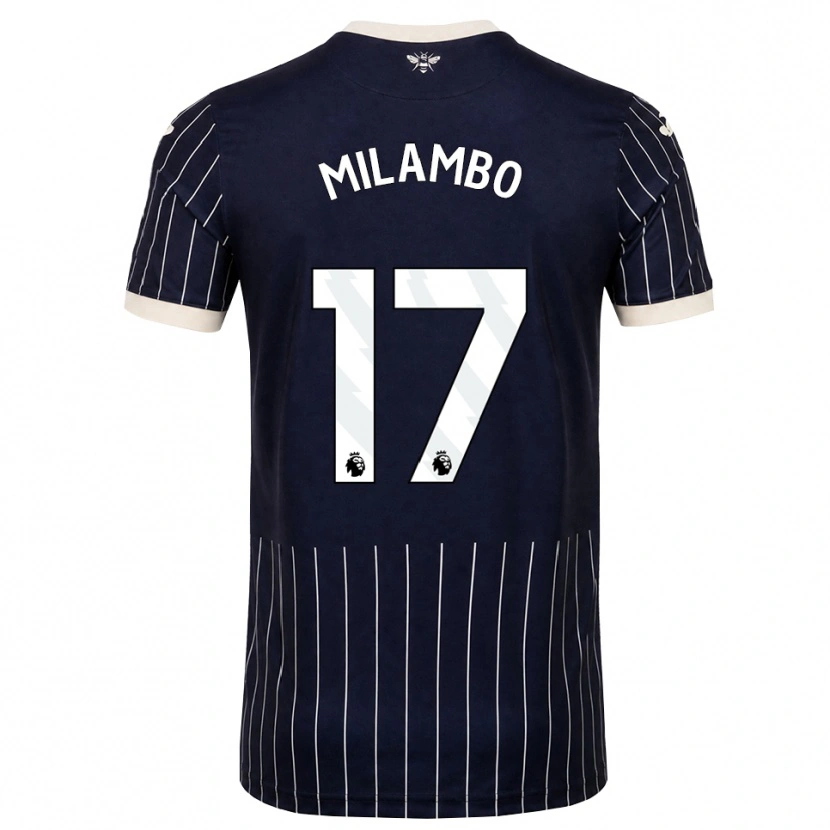 Danxen Donna Maglia Antoni Milambo #17 Bianco Nero Kit Gara Away 2026/27 Maglietta