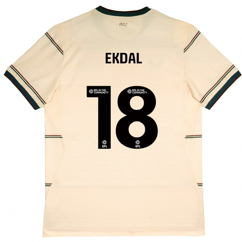 Danxen Donna Maglia Hjalmar Ekdal #18 Beige Borgogna Kit Gara Away 2026/27 Maglietta