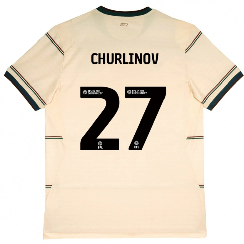 Danxen Donna Maglia Darko Churlinov #27 Beige Borgogna Kit Gara Away 2026/27 Maglietta
