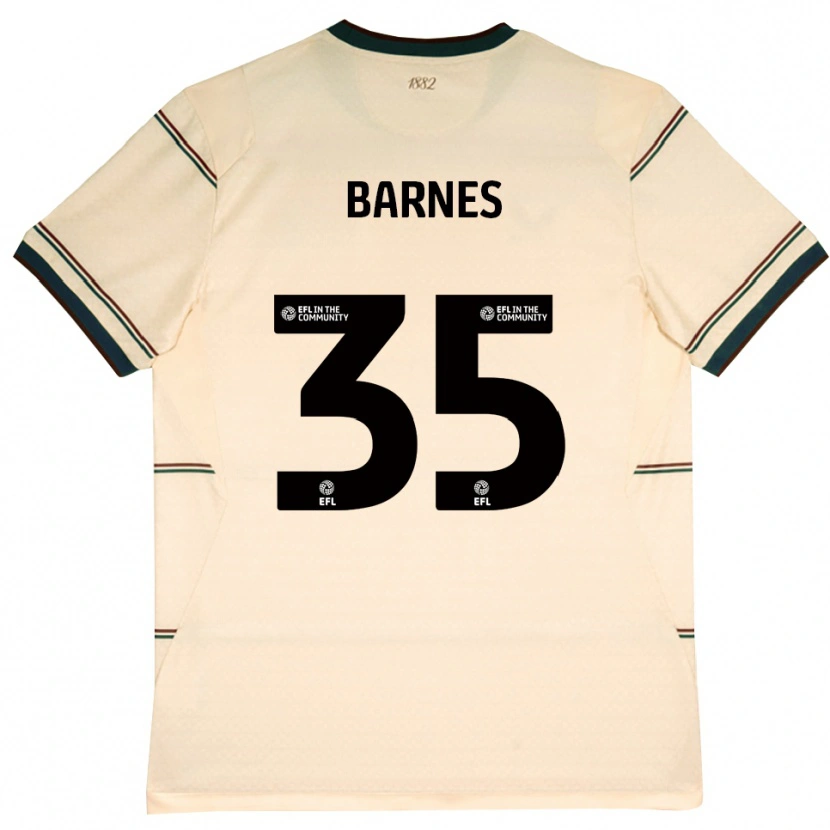 Danxen Donna Maglia Ashley Barnes #35 Beige Borgogna Kit Gara Away 2026/27 Maglietta
