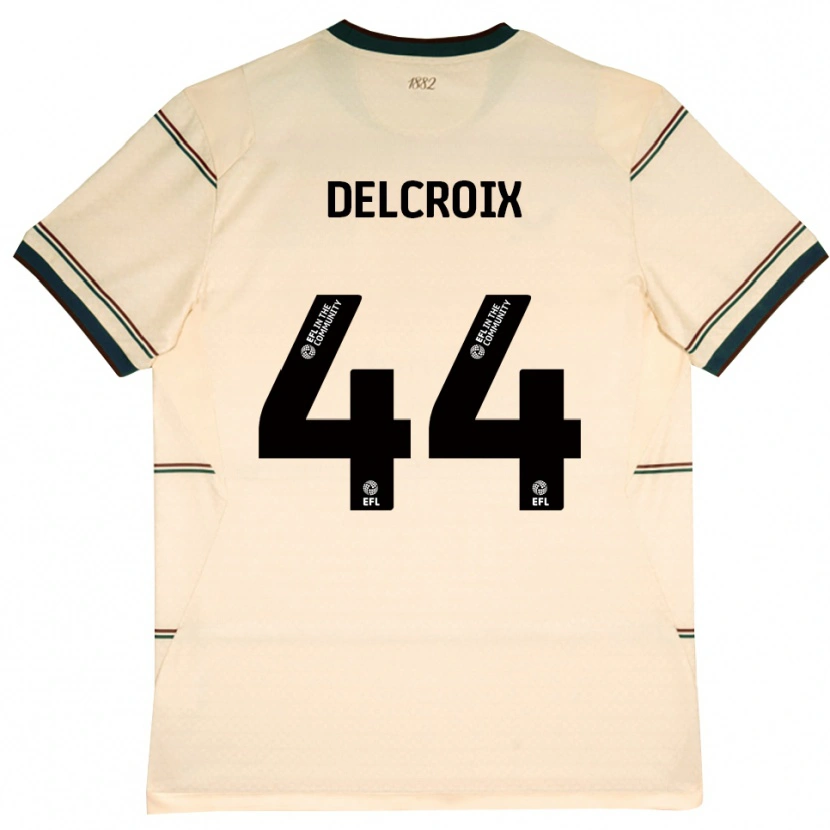 Danxen Donna Maglia Hannes Delcroix #44 Beige Borgogna Kit Gara Away 2026/27 Maglietta