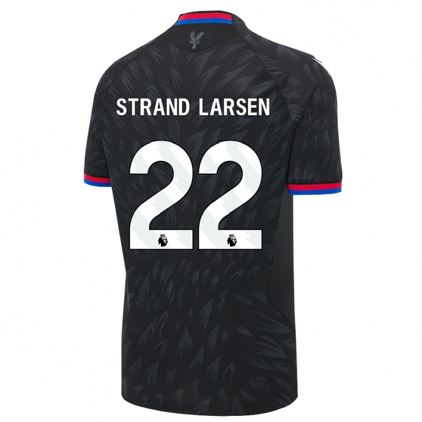 Danxen Donna Maglia Jørgen Strand Larsen #22 Nero Blu Rosso Kit Gara Away 2026/27 Maglietta