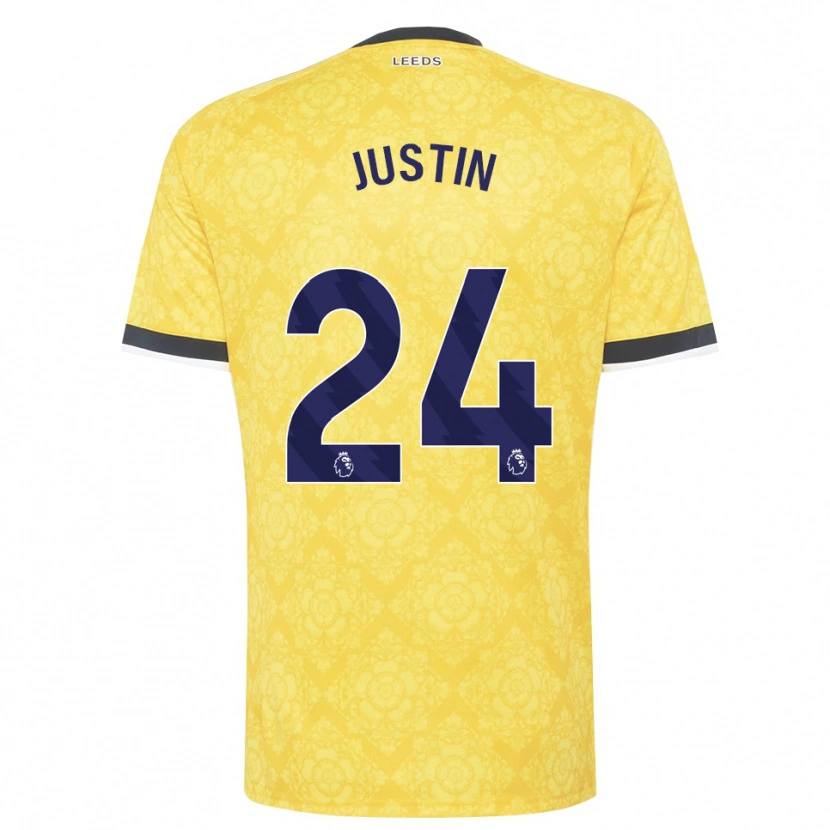 Danxen Donna Maglia James Justin #24 Giallo Bianco Nero Kit Gara Away 2026/27 Maglietta