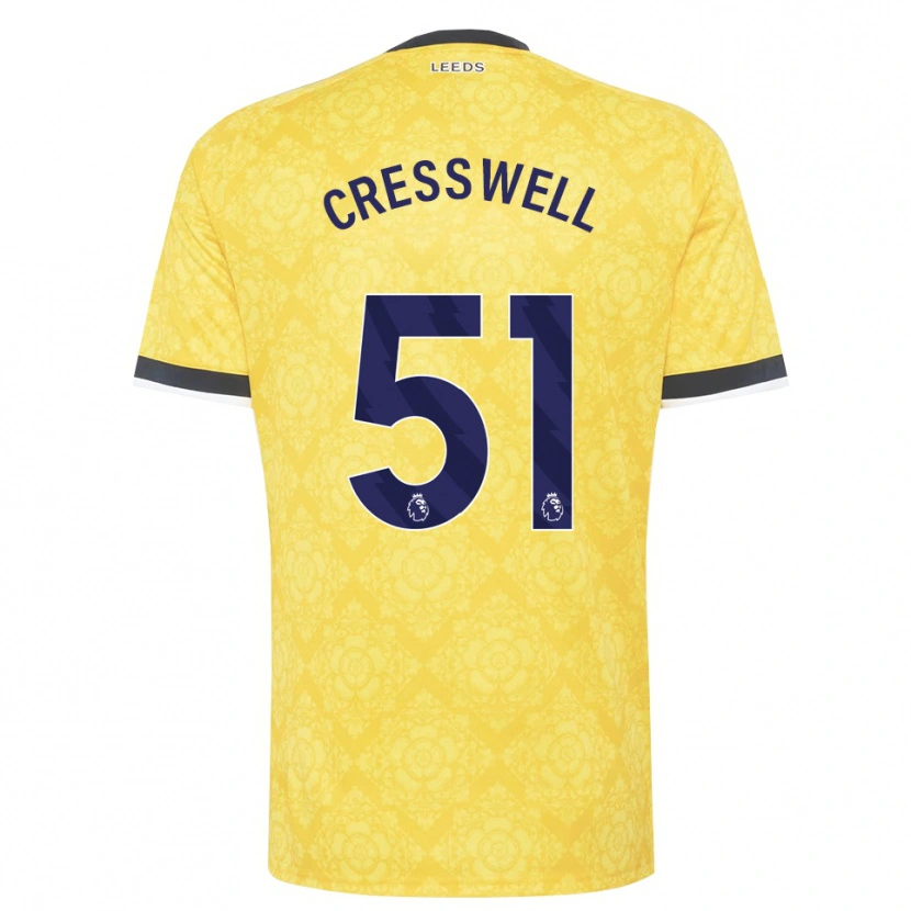 Danxen Donna Maglia Alfie Cresswell #51 Giallo Bianco Nero Kit Gara Away 2026/27 Maglietta