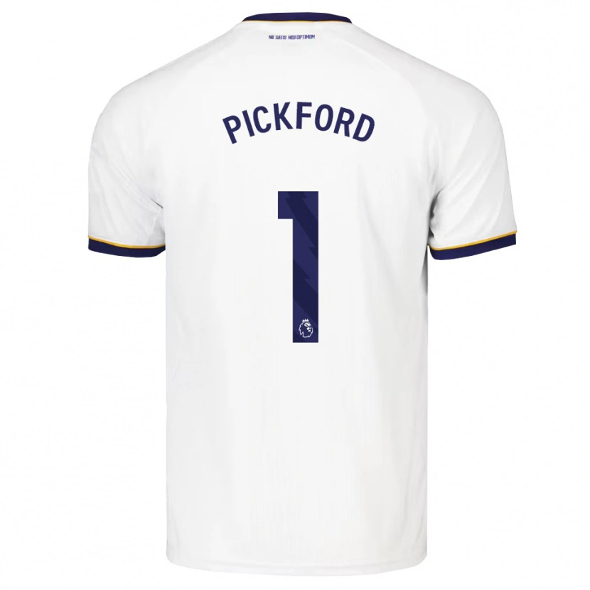 Danxen Donna Maglia Jordan Pickford #1 Blu Notte Bianco Giallo Kit Gara Away 2026/27 Maglietta