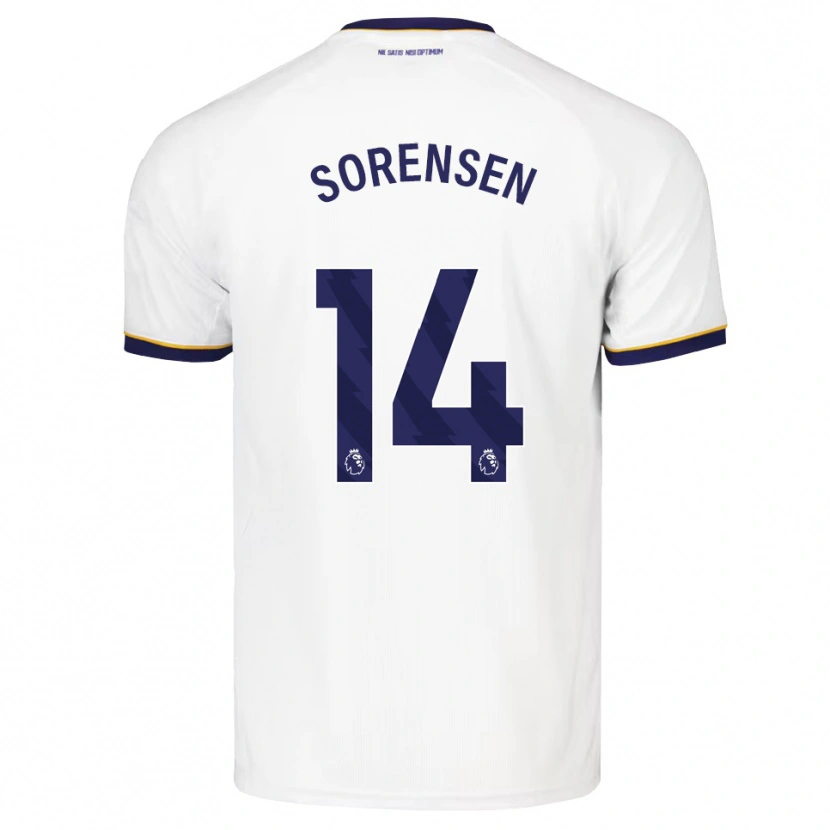 Danxen Donna Maglia Nicoline Sorensen #14 Blu Notte Bianco Giallo Kit Gara Away 2026/27 Maglietta