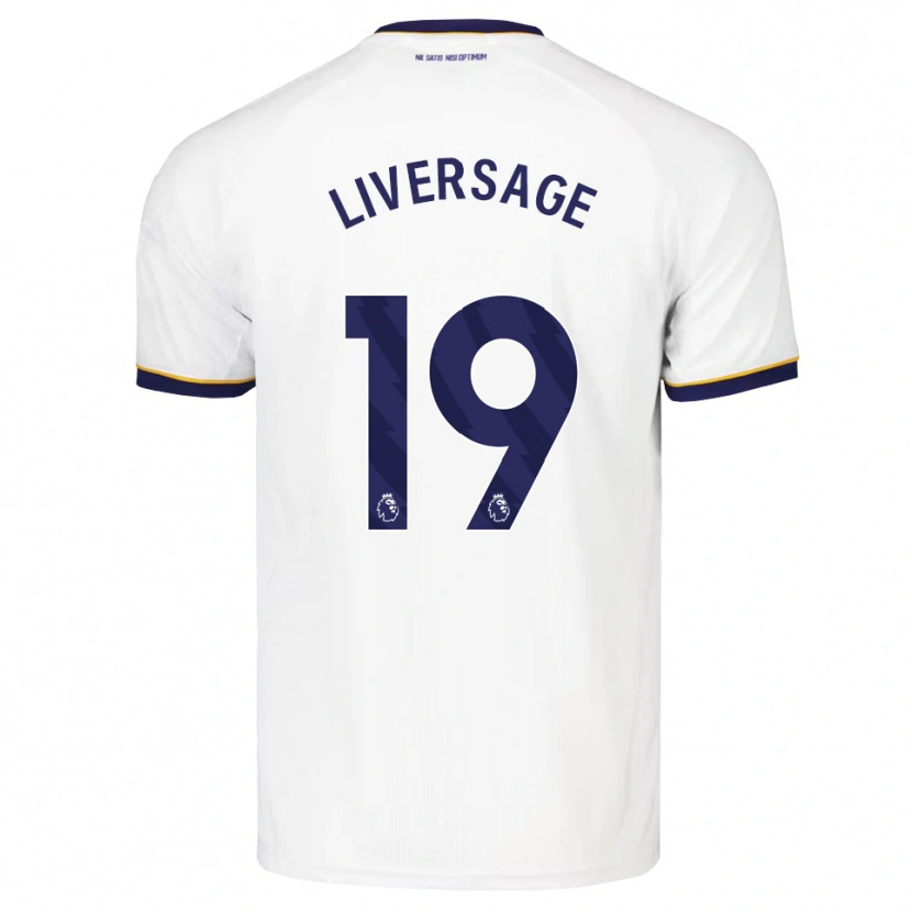 Danxen Donna Maglia Leon Liversage #19 Blu Notte Bianco Giallo Kit Gara Away 2026/27 Maglietta