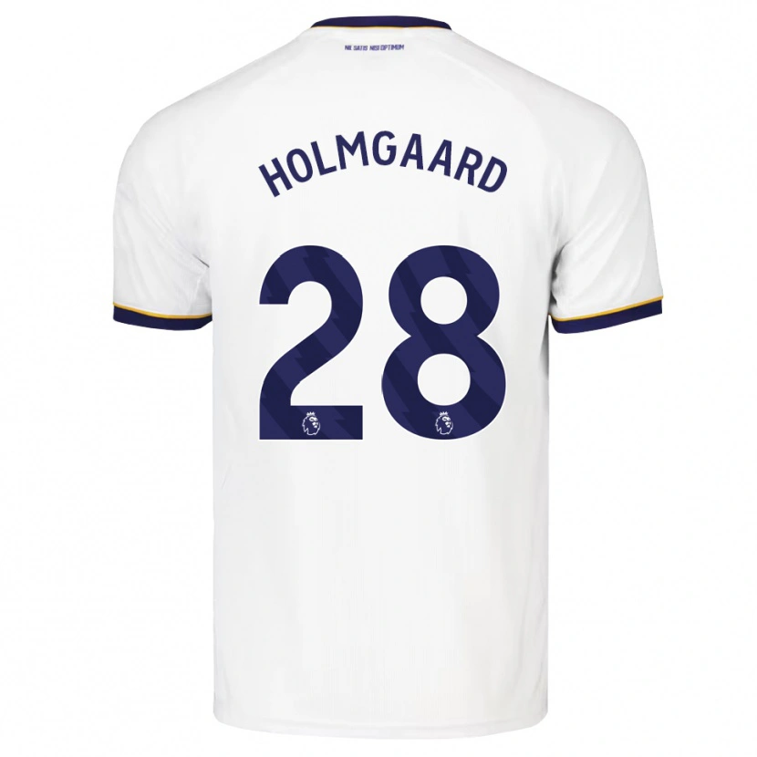 Danxen Donna Maglia Karen Holmgaard #28 Blu Notte Bianco Giallo Kit Gara Away 2026/27 Maglietta