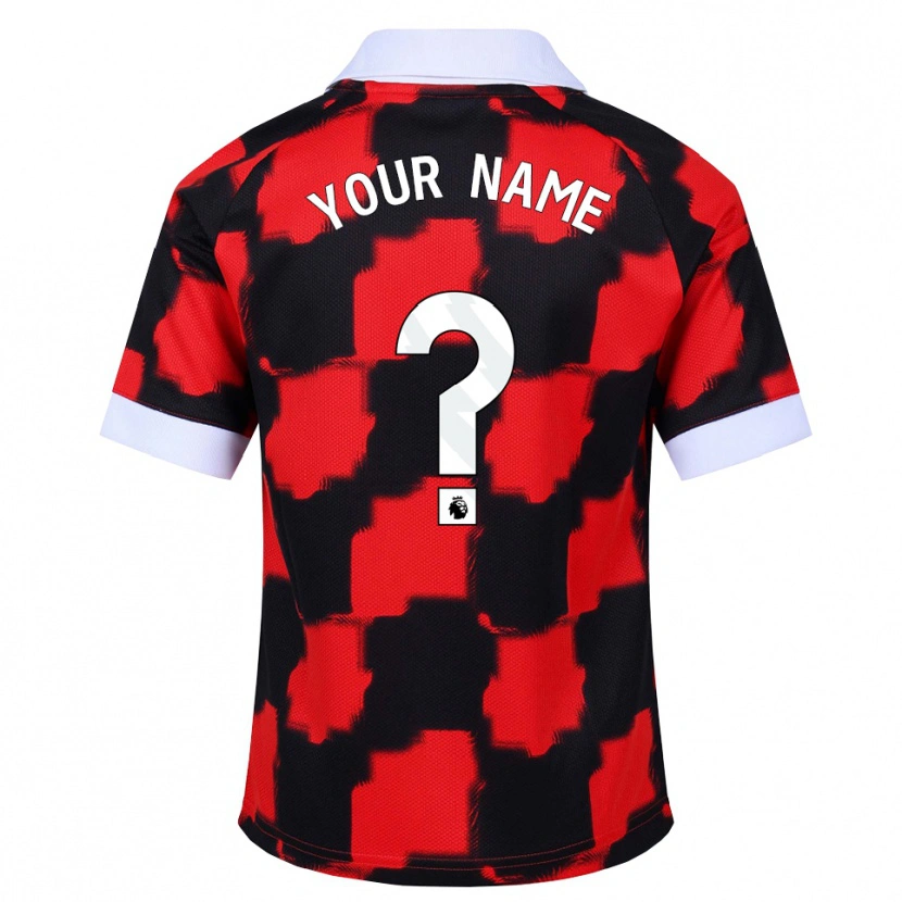 Danxen Donna Maglia Il Tuo Nome #0 Rosso Bianco Nero Kit Gara Away 2026/27 Maglietta
