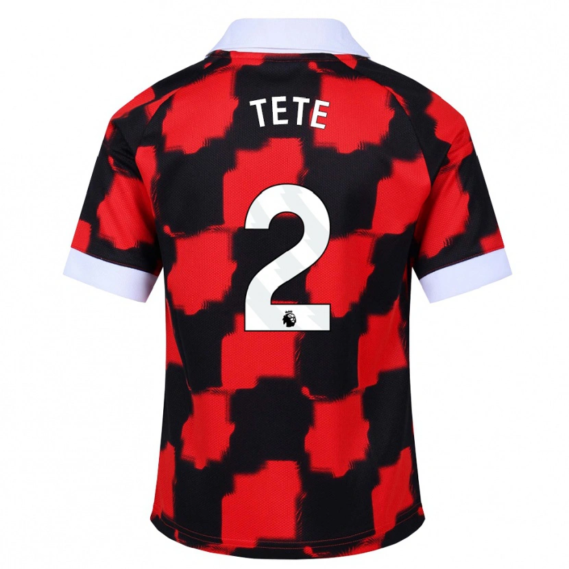 Danxen Donna Maglia Kenny Tete #2 Rosso Bianco Nero Kit Gara Away 2026/27 Maglietta