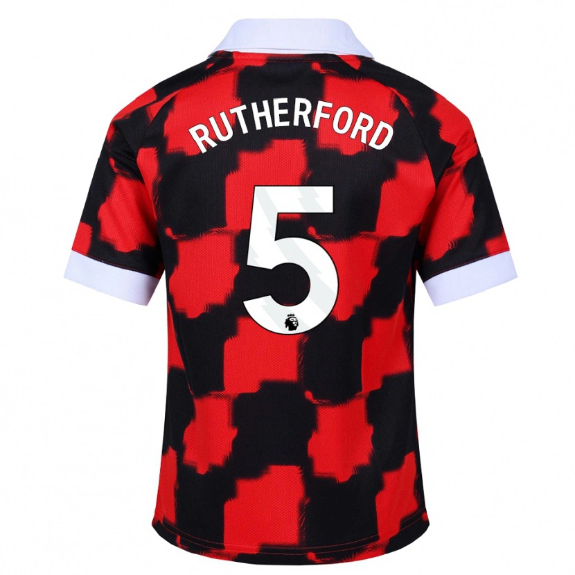 Danxen Donna Maglia Leeta Rutherford #5 Rosso Bianco Nero Kit Gara Away 2026/27 Maglietta