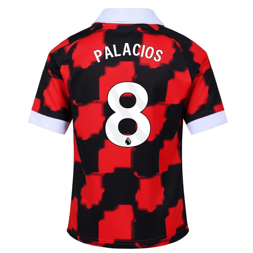 Danxen Donna Maglia César Palacios #8 Rosso Bianco Nero Kit Gara Away 2026/27 Maglietta