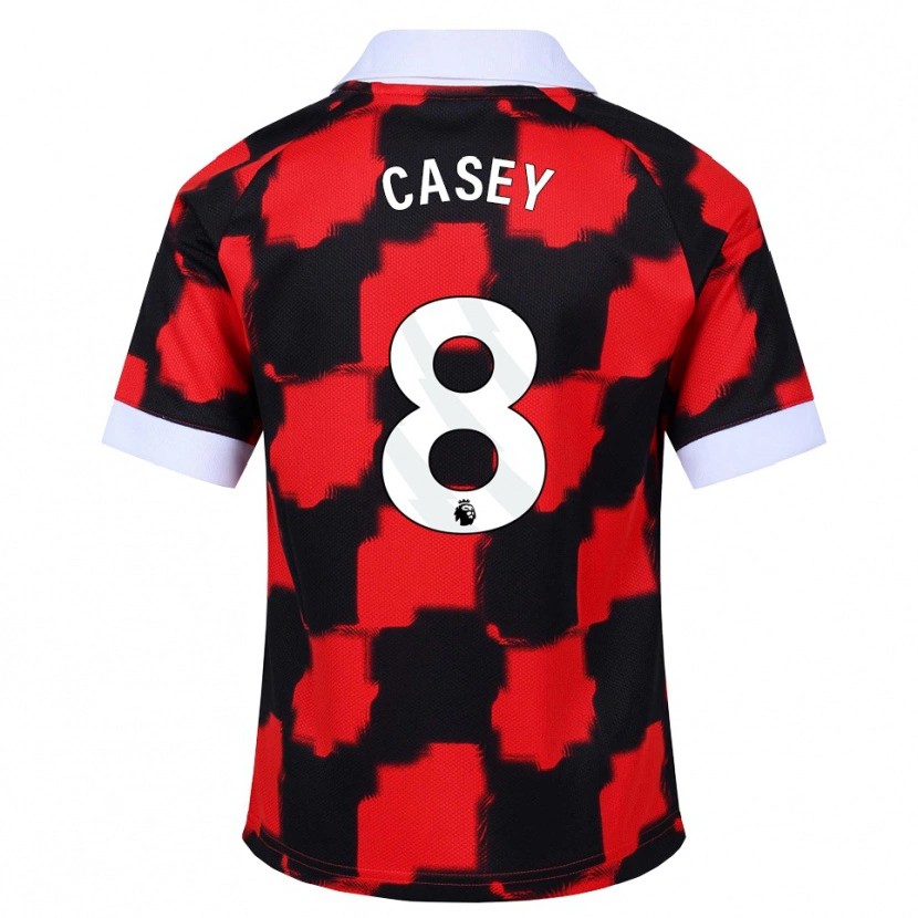 Danxen Donna Maglia Dan Casey #8 Rosso Bianco Nero Kit Gara Away 2026/27 Maglietta