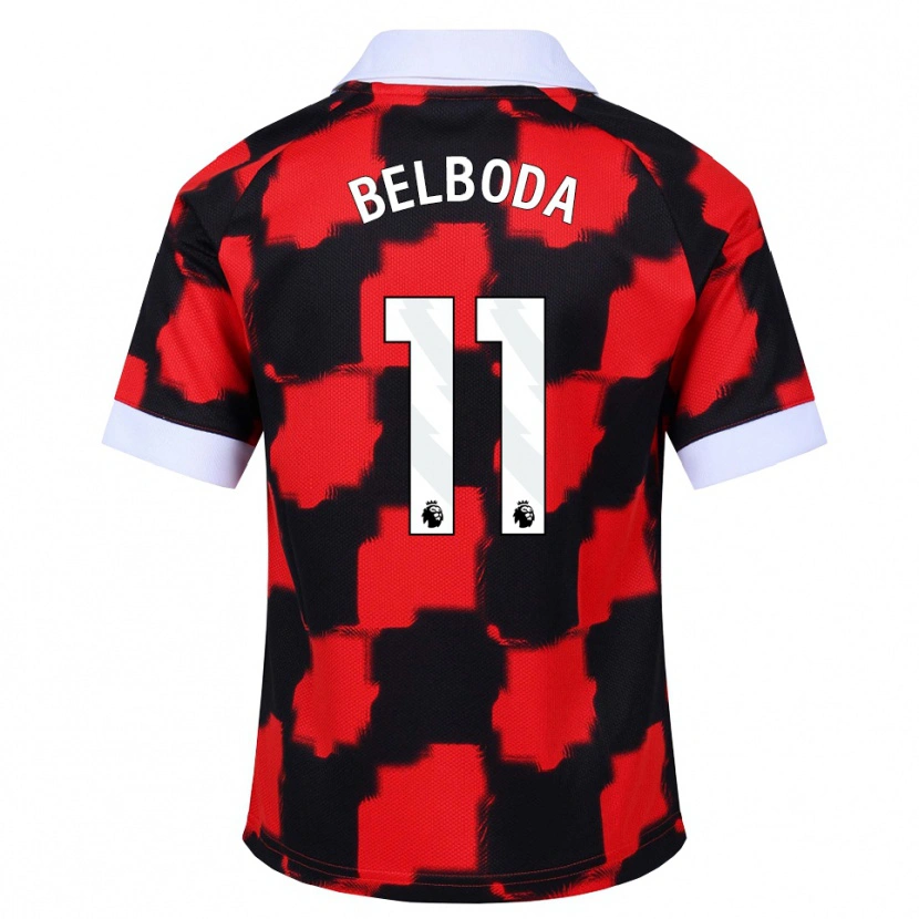 Danxen Donna Maglia Malachai Belboda #11 Rosso Bianco Nero Kit Gara Away 2026/27 Maglietta