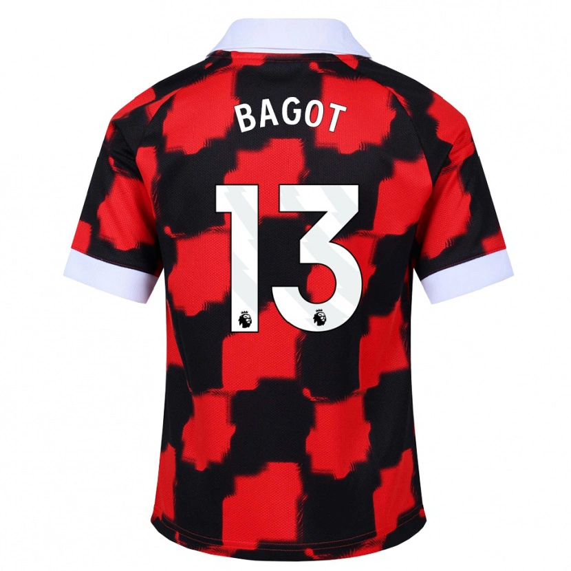 Danxen Donna Maglia Matthew Bagot #13 Rosso Bianco Nero Kit Gara Away 2026/27 Maglietta