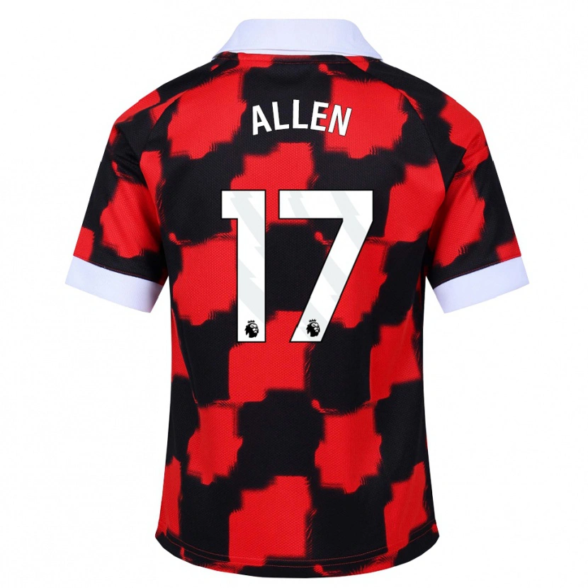 Danxen Donna Maglia Isaiah Allen #17 Rosso Bianco Nero Kit Gara Away 2026/27 Maglietta