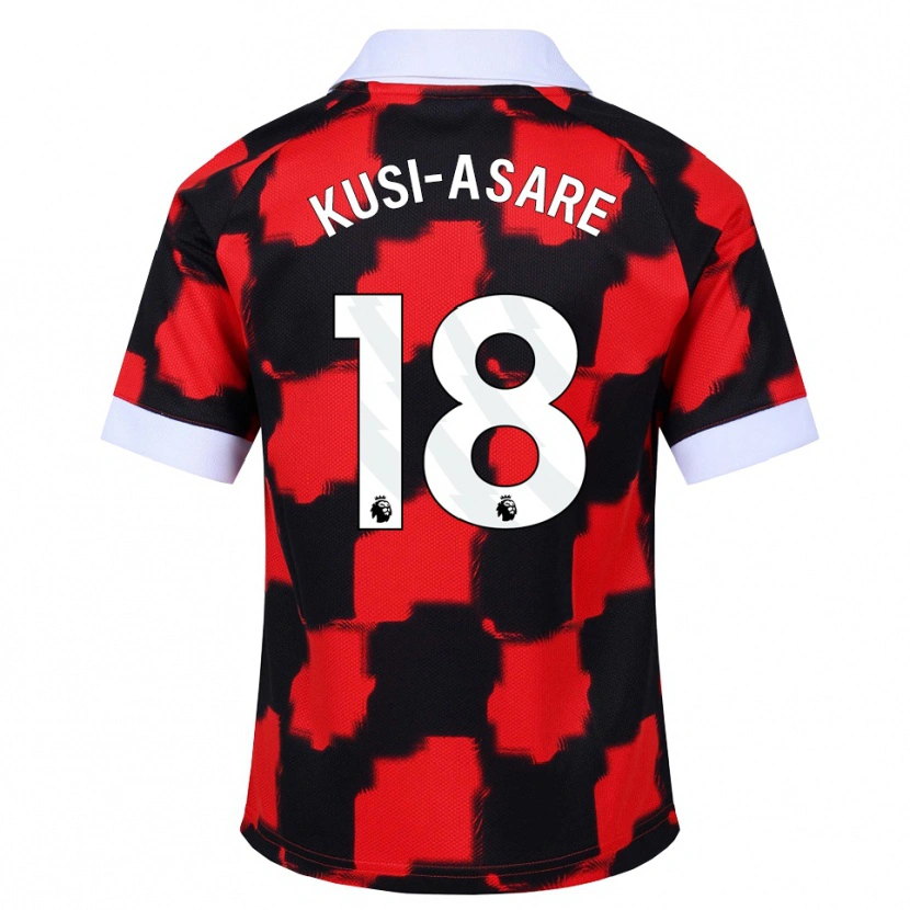 Danxen Donna Maglia Jonah Kusi-Asare #18 Rosso Bianco Nero Kit Gara Away 2026/27 Maglietta