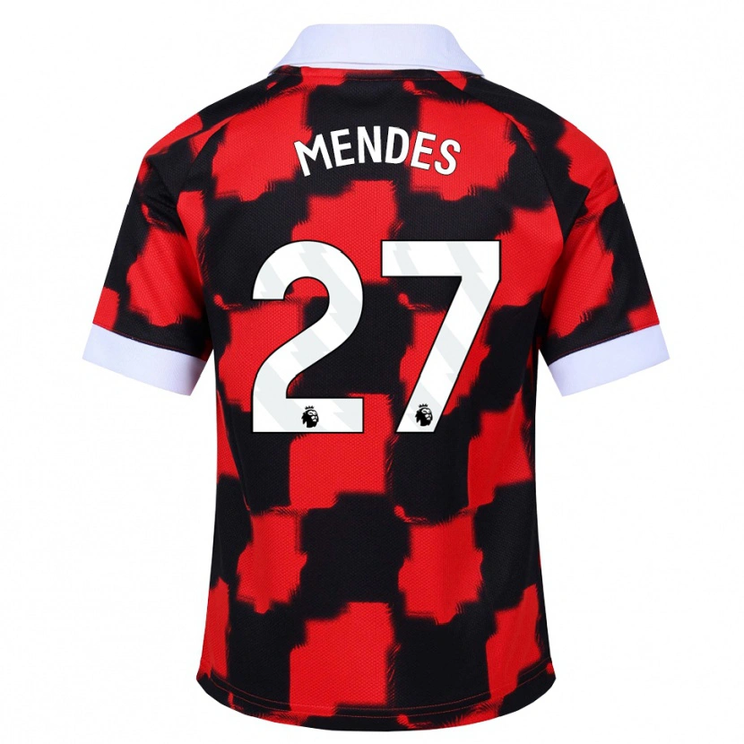 Danxen Donna Maglia Megalie Mendes #27 Rosso Bianco Nero Kit Gara Away 2026/27 Maglietta