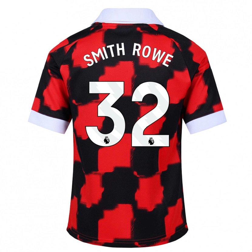 Danxen Donna Maglia Emile Smith Rowe #32 Rosso Bianco Nero Kit Gara Away 2026/27 Maglietta