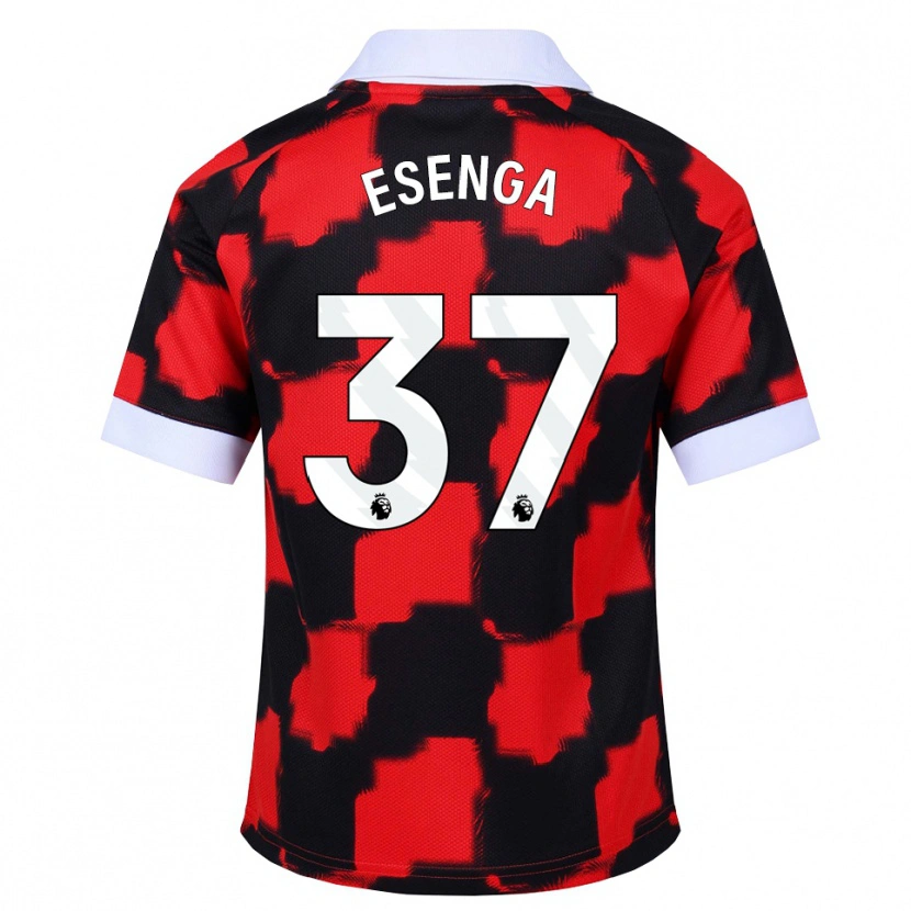 Danxen Donna Maglia Jonathan Esenga #37 Rosso Bianco Nero Kit Gara Away 2026/27 Maglietta
