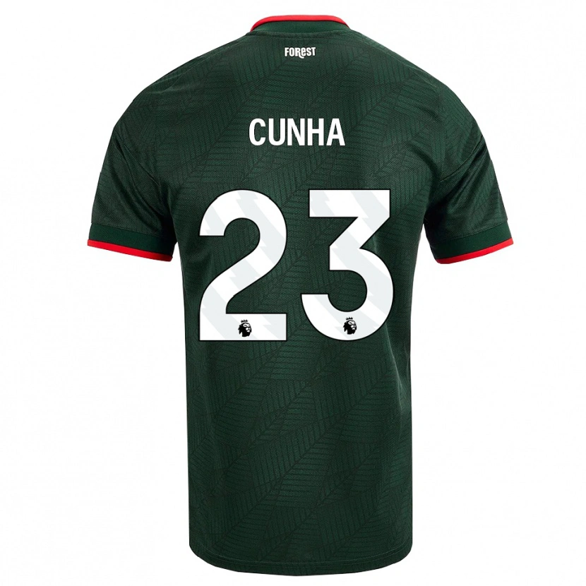 Danxen Donna Maglia Jair Cunha #23 Verde Scuro Rosso Kit Gara Away 2026/27 Maglietta
