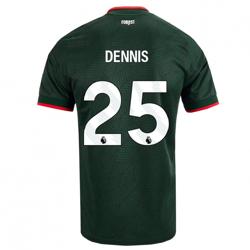 Danxen Donna Maglia Emmanuel Dennis #25 Verde Scuro Rosso Kit Gara Away 2026/27 Maglietta
